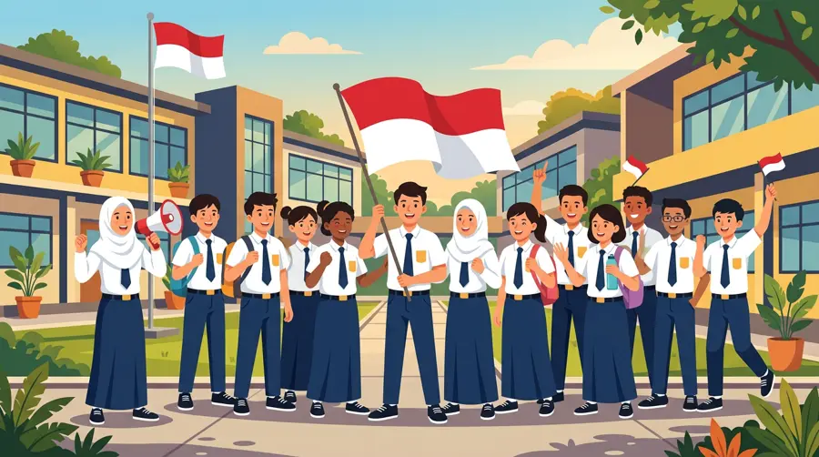 Ilustrasi siswa SMP Hakka